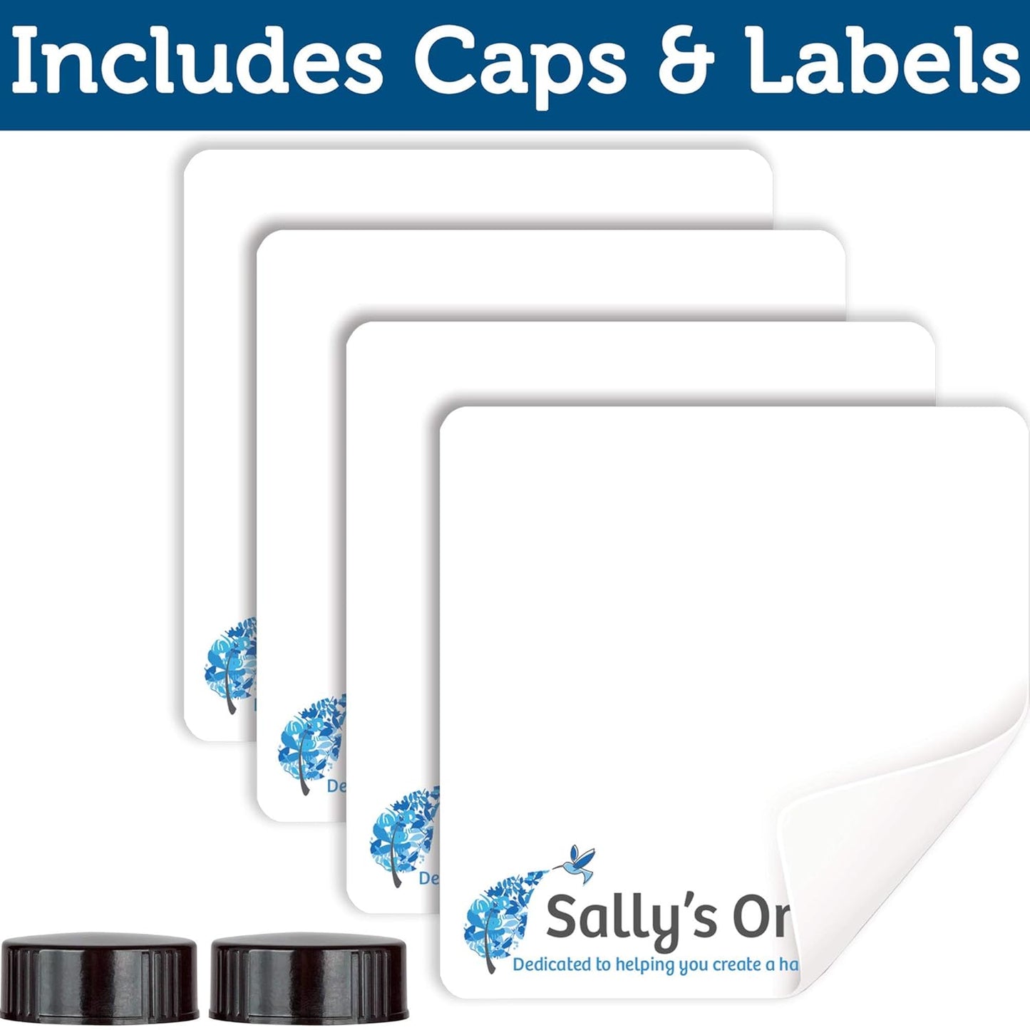 Sally's Organics Amber Glass Spray Bottles - 16oz Refillable 2-Pack for Essential Oils & Cleaning Solutions - Durable Nozzle