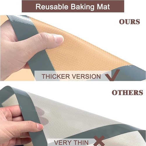 Inmorven Non-Stick Silicone Baking Mats - Food Safe & Reusable Heat Resistant | 2-Pack Set