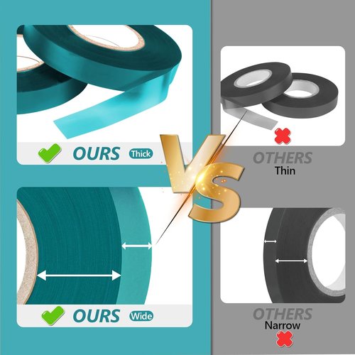 Easytle Stretch Tie Tape Roll - 1/2" x 150ft Garden Tie Tape for Sturdy Plant Support | Green Vinyl Gardening Tool