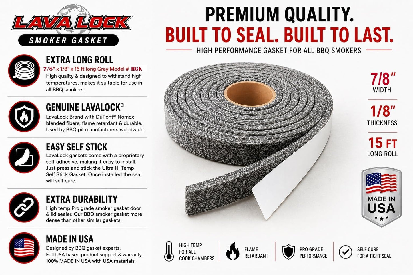 BBQ gaskets Nomex High Temp Replacement for All Kamado Smokers (Joe, Primo, Grill Dome, King, Komodo, saffire etc)