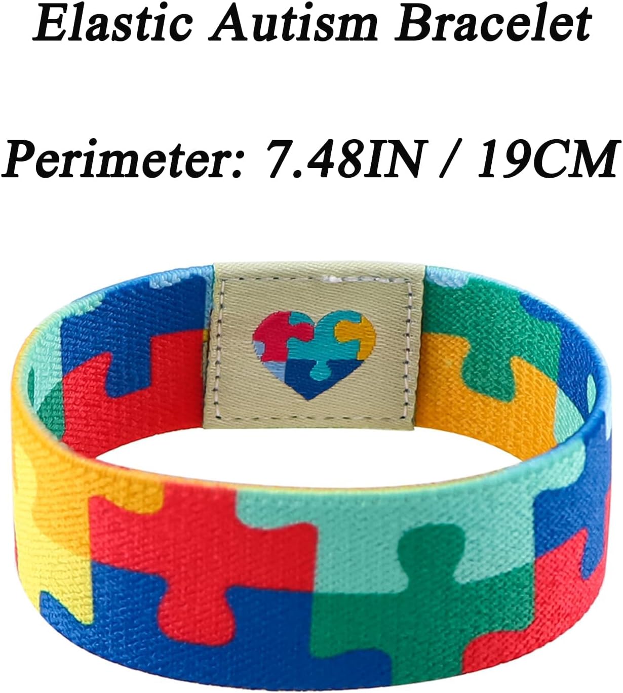 Nanafast Autism Awareness Bracelet - Colorful Elastic Wristband for Adults & Kids