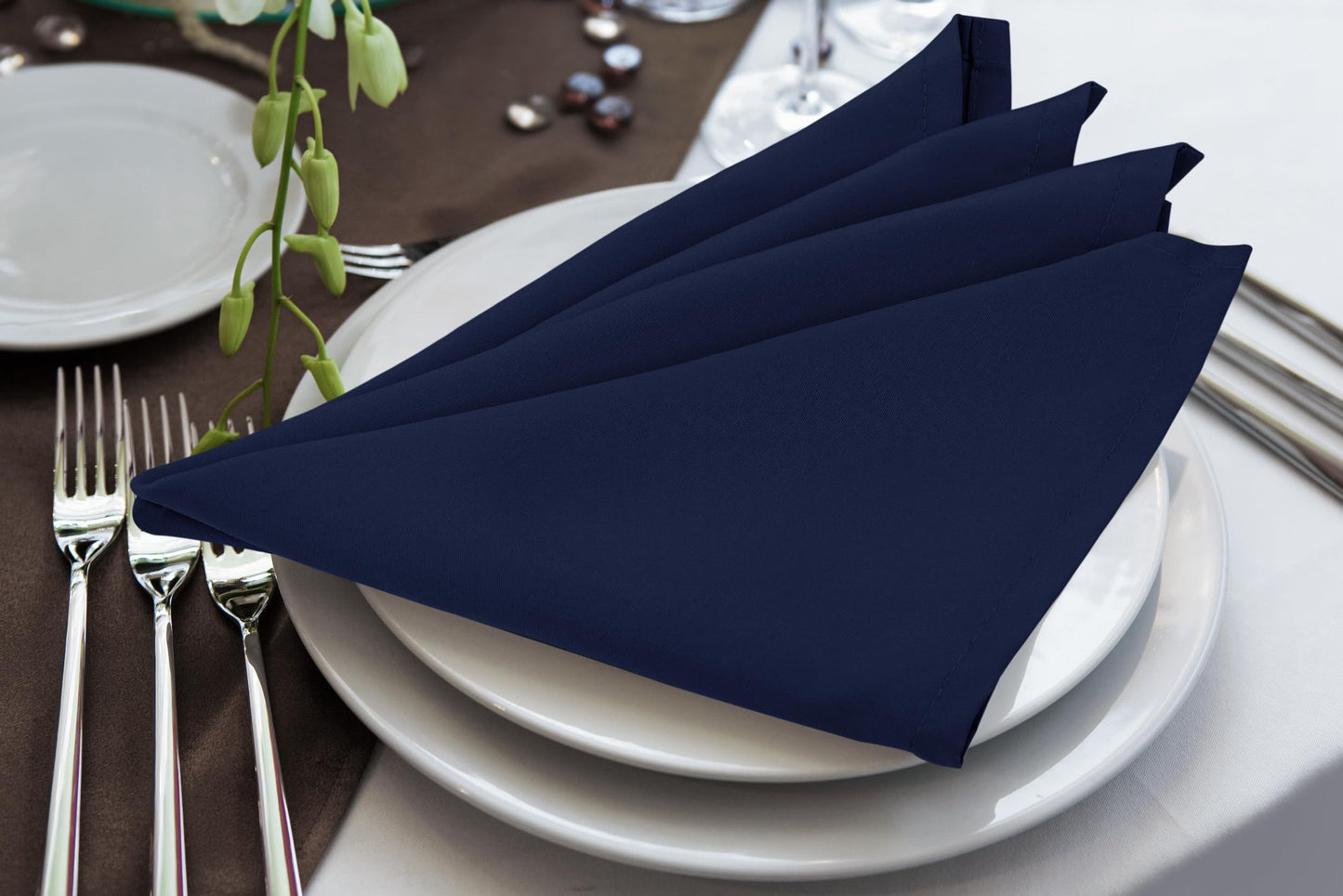 Utopia Home [288 Pack, Navy] Cloth Napkins 20x20 Inches, 100% Polyester Hemmed Edges, Washable and Reusable Ideal for Parties, Weddings and Dinners