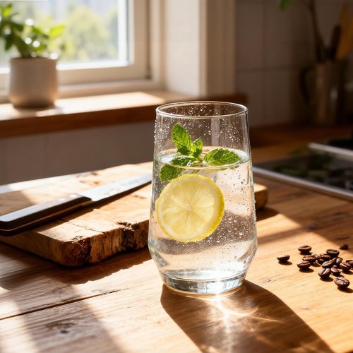 Ftystall Drinking Glasses Set of 6, 16.4oz Highball Glasses, Crystal Clear Tall Water Glasses, Glass Cups for Cocktail, Juice, Iced Tea, Mojito and Smoothies, Clear Glassware Set, Gifts