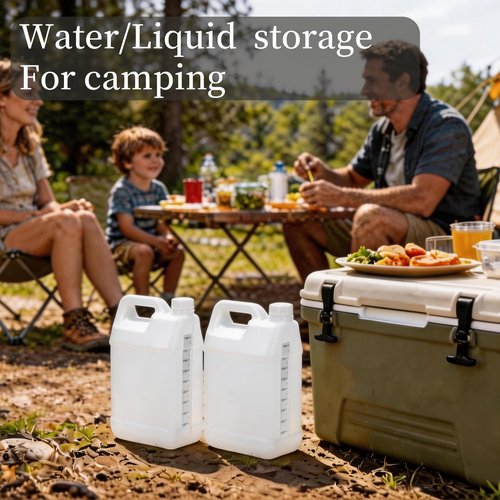 2 Pack 1 Gallon Heavy-Duty HDPE Plastic Jugs - Square Empty Carboy Jars with Leakproof Lids for Liquid Storage or Used Oil