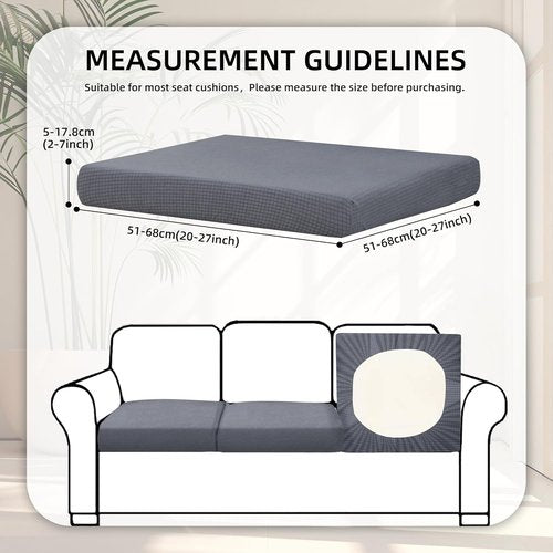 BIETYONE 8Pcs Stretch Patio Cushion Covers - Washable Outdoor Couch Slipcovers | Grey, Cover Only