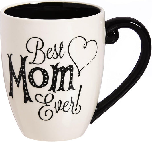 Beautiful Mom Ceramic Coffee Mug with Black Ink & Gift Box - 6x5x4 Inches