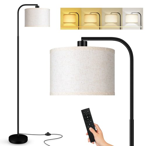Dimmable Floor Lamp for Living Room,Arc Sofa Lamps with Remote Control,Stepless Dimmable Brightness & Colors Temperature 2700k-6500k,67 In,Tall Flexible Standing Lamp for Bedroom Study Room Office