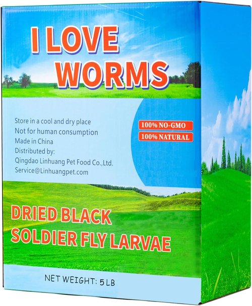 I LOVE WORMS Dried Black Soldier Fly Larvae - 100% Natural Non-GMO Chicken Treat (5lb)
