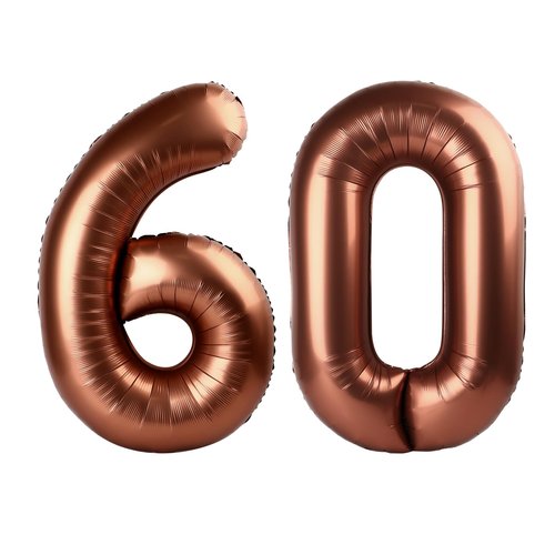 Dark Brown Number 60 Balloon 40 inch, 60 Number Balloons, 60th Dark Brown Birthday Decorations, 60 Year Old Women Men Party Supplies