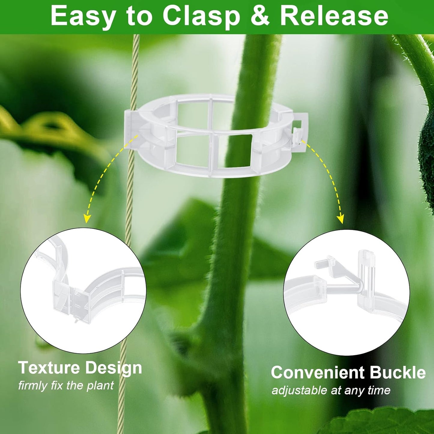 Unves Tomato Clips - 250 Pcs Plant Support Hooks for Tomatoes, Cucumbers & Melons | Grow Upright & Prevent Falling