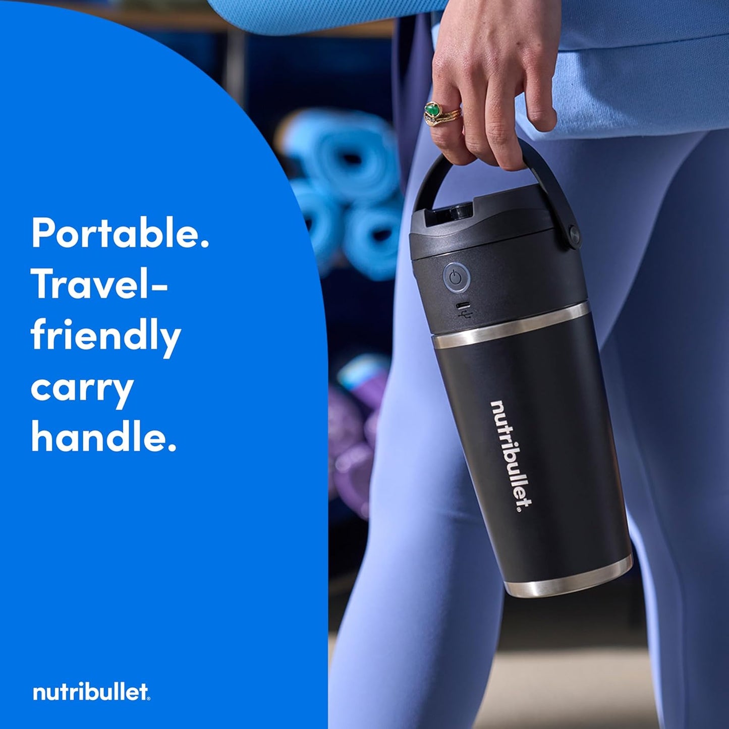 Nutribullet Flip Portable Blender - Cordless Design with Insulated Cup | Sleek Black Finish