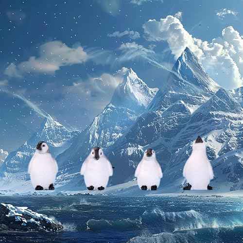 8 Pcs Realistic Penguin Figurines Ocean Animal Penguin Figure Model Cake Toppers Desktop Decor Christmas Birthday Gift