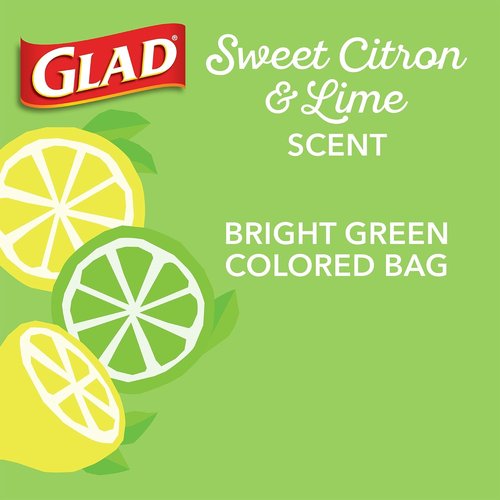 Glad Small Trash Bags - 4 Gallon Febreze Sweet Citron & Lime | Odor Resistant Drawstring, 80 Count
