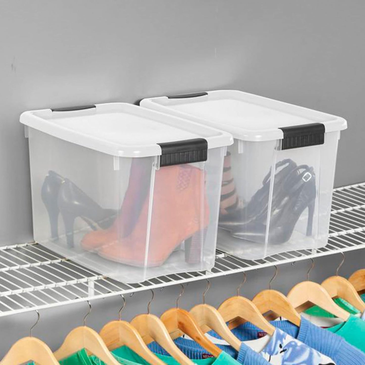 Sterilite 30 Quart Ultra Latching Storage Bins - Clear Plastic Organizing Containers for Home & Office