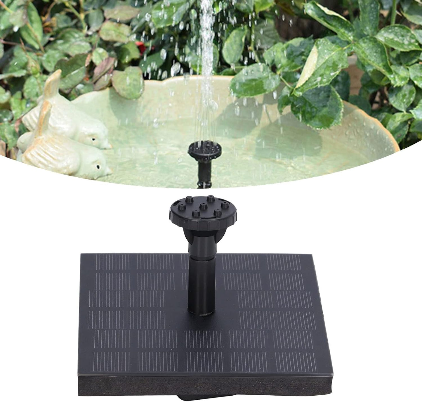 Skiennix Solar Fountain Pump - 7V 1.4W Monocrystalline Water Pump for Bird Baths & Gardens