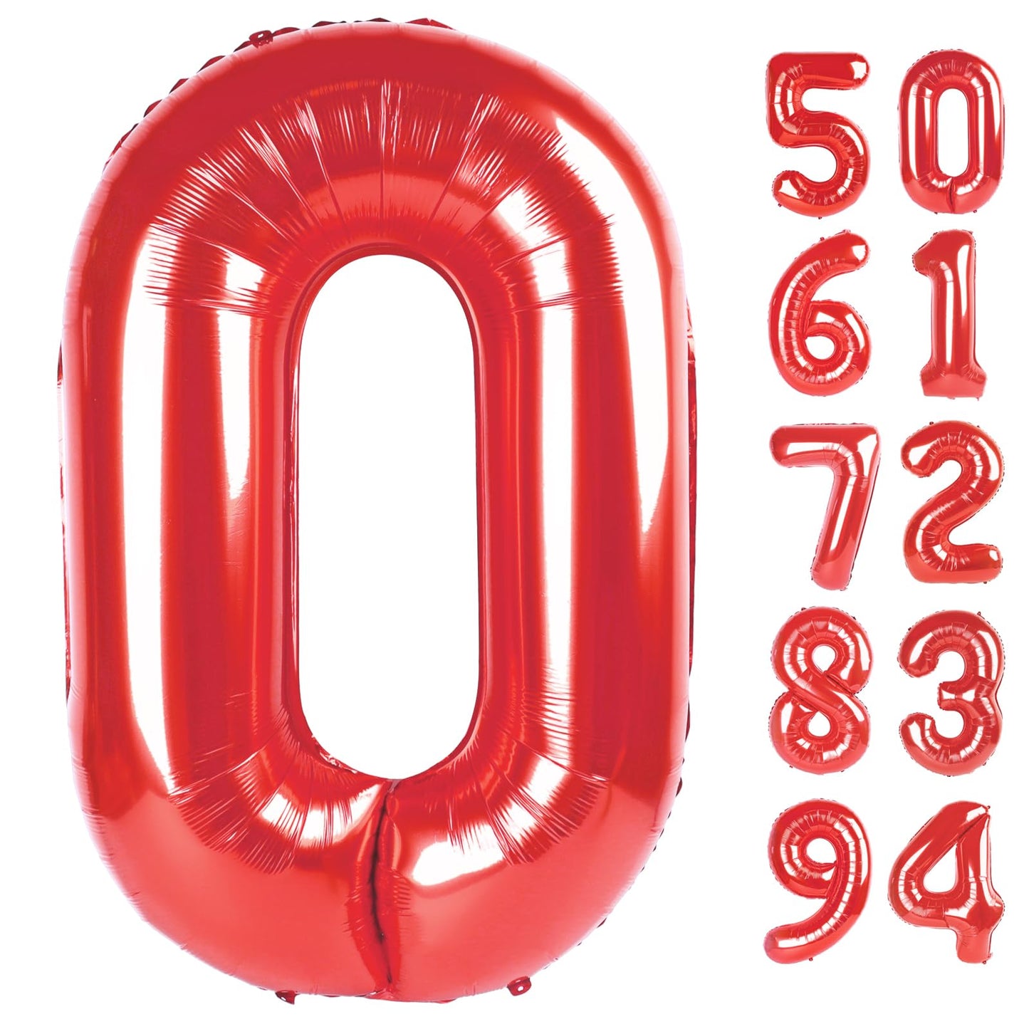 Red Number 80 Balloon 40 inch, 80 Number Balloons, 80th Red Birthday Decorations, 80 Year Old Girls Boys Party Supplies