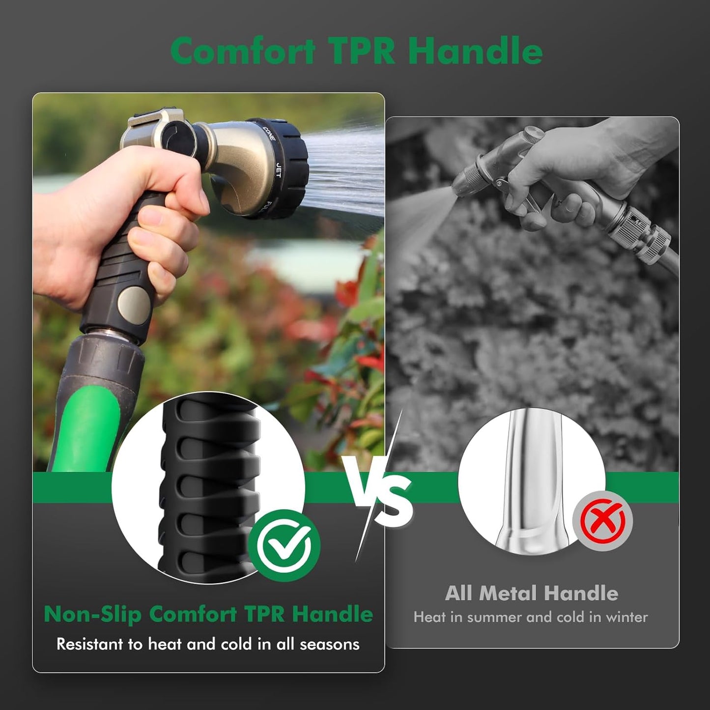 RESTMO Heavy Duty Hose Nozzle - Metal Garden Sprayer with 7 Watering Patterns & Thumb Control | Bronze Finish