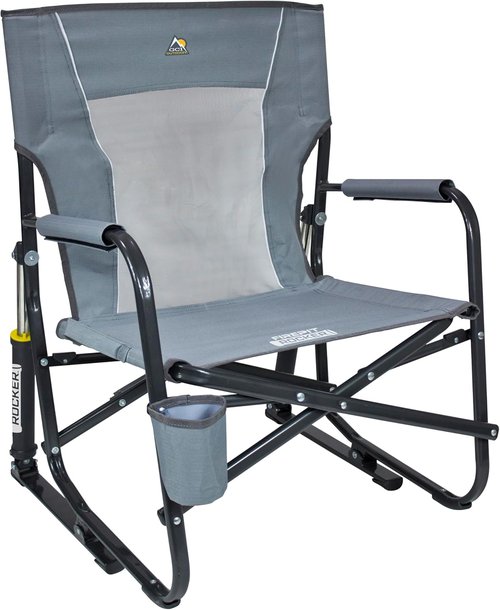 GCI Outdoor Rocking Chair - Low-Ride FirePit Design with Convenient Beverage Holder