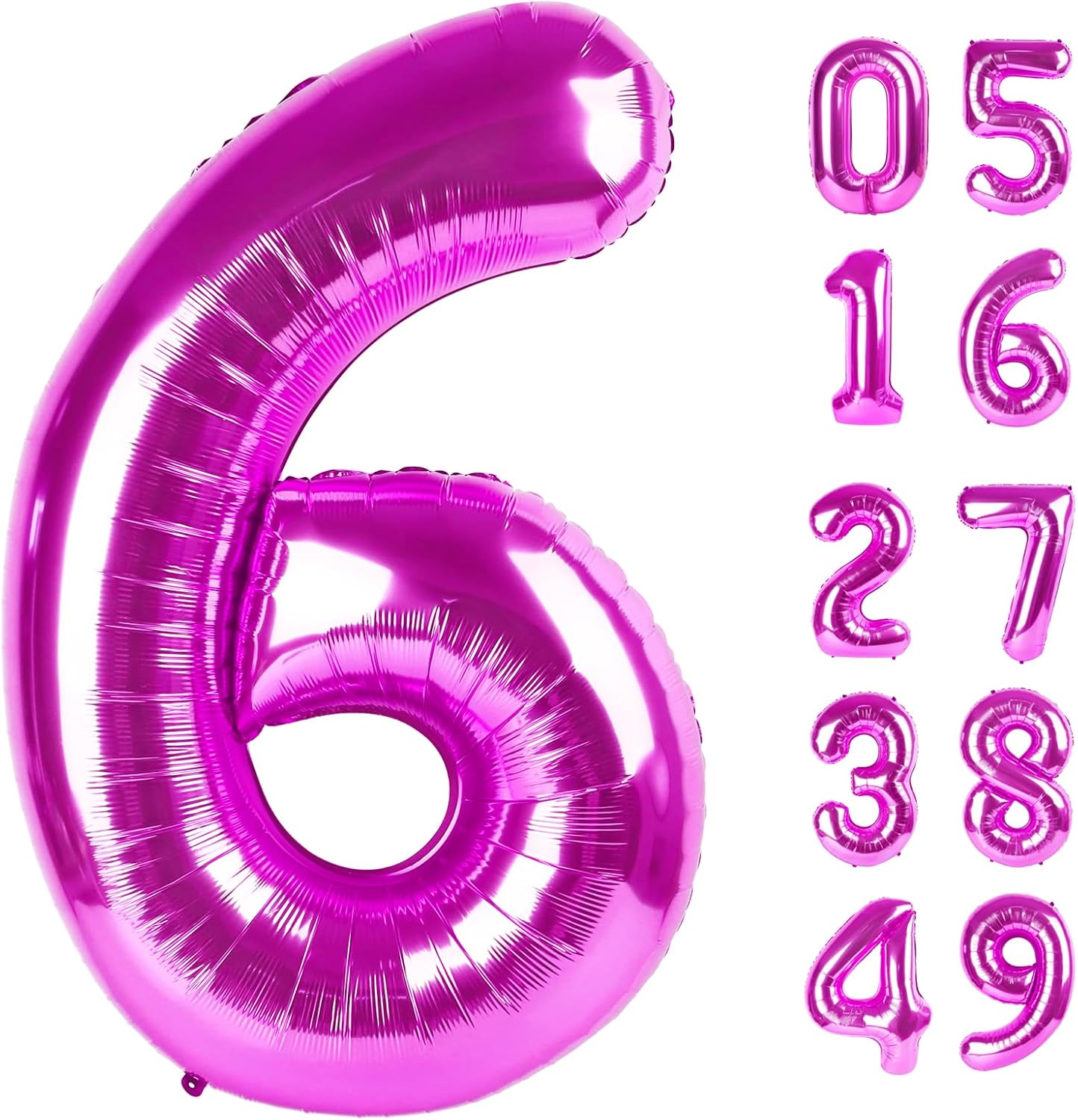 Rosy Purple Number 6 Balloon - 40 Inch Birthday Decoration | Elegant Party Supplies