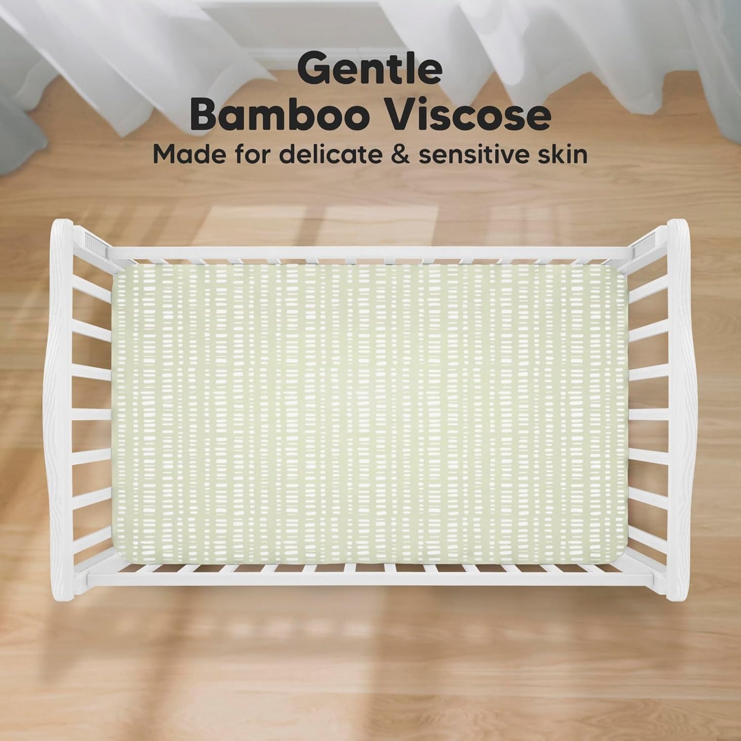 KeaBabies Baby Crib Sheets - Soft & Cozy 2-Pack Viscose Bamboo Fitted Mattress Covers | 52x28, Neutral Design