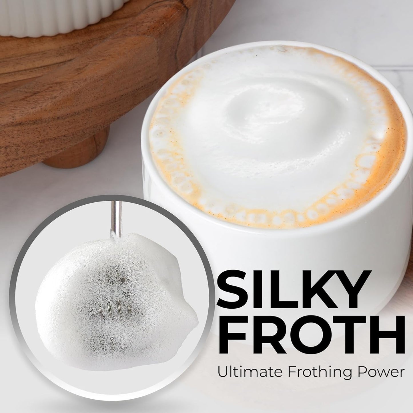 Zulay Kitchen Tornado Triple Whisk Milk Frother - Handheld Foam Maker for Coffee & Lattes - Spritz Pink
