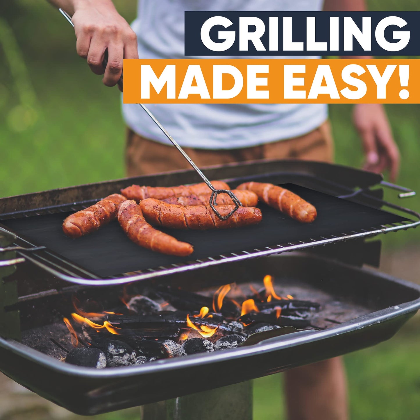 Linda's Essentials Extra Large Grill Mats for Outdoor Grill Mat (3 Pack) - Reusable Heat-Resistant Grilling Mats for Outdoor Grill, Non Stick Grill Matt, Easy Clean BBQ Mats for Outdoor Grills