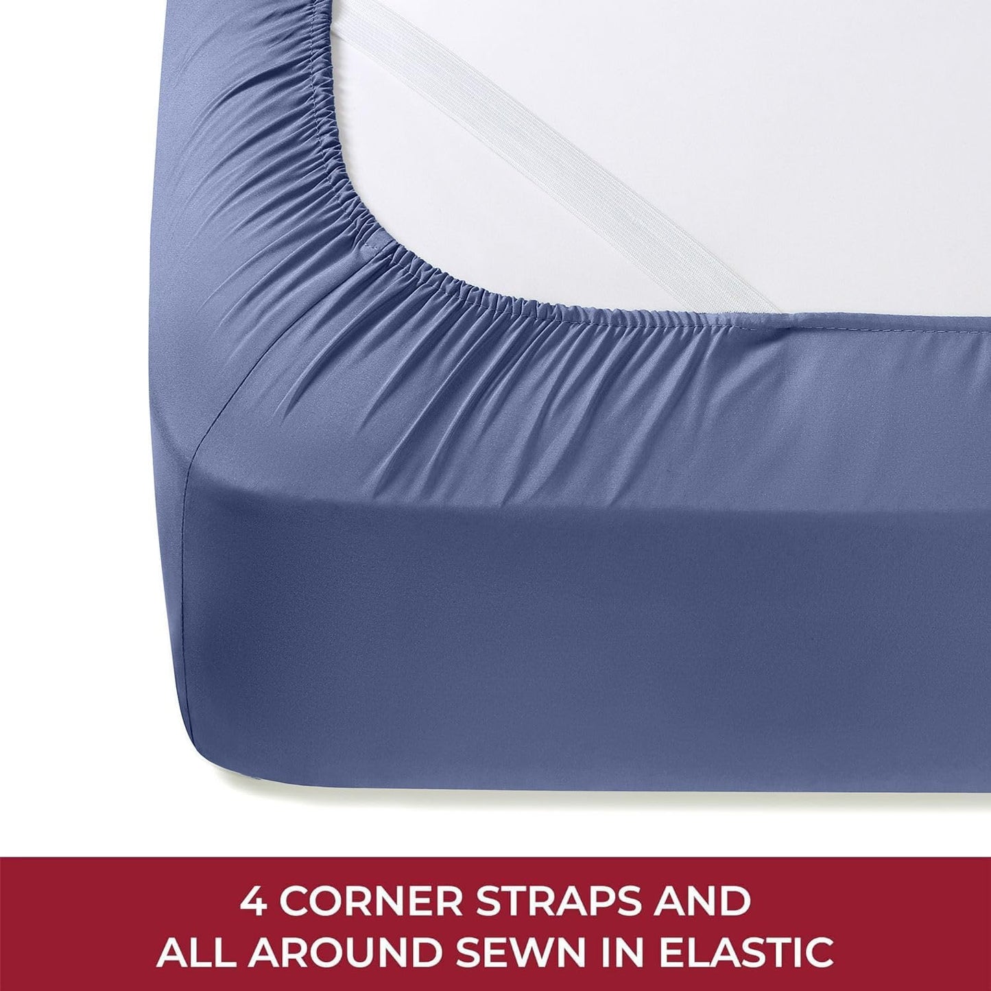 Mellanni RV Short Queen Sheets - Hotel Luxury Bedding | Extra Soft & Cooling - Deep Pocket Up to 10" (Blue Nova)