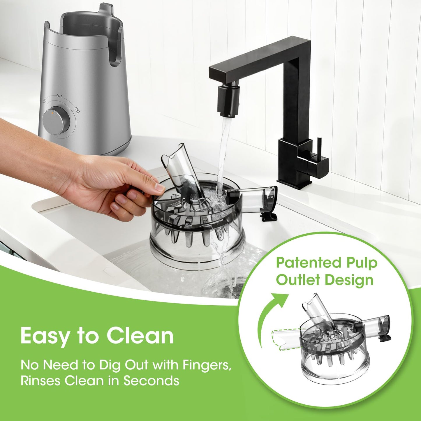 SMALLHOO Juicer Machines, 5.3" Wide Feed Chute Cold Press Juicer for Whole Vegetables & Fruits, High Juice Yield, BPA Free (Slivery)