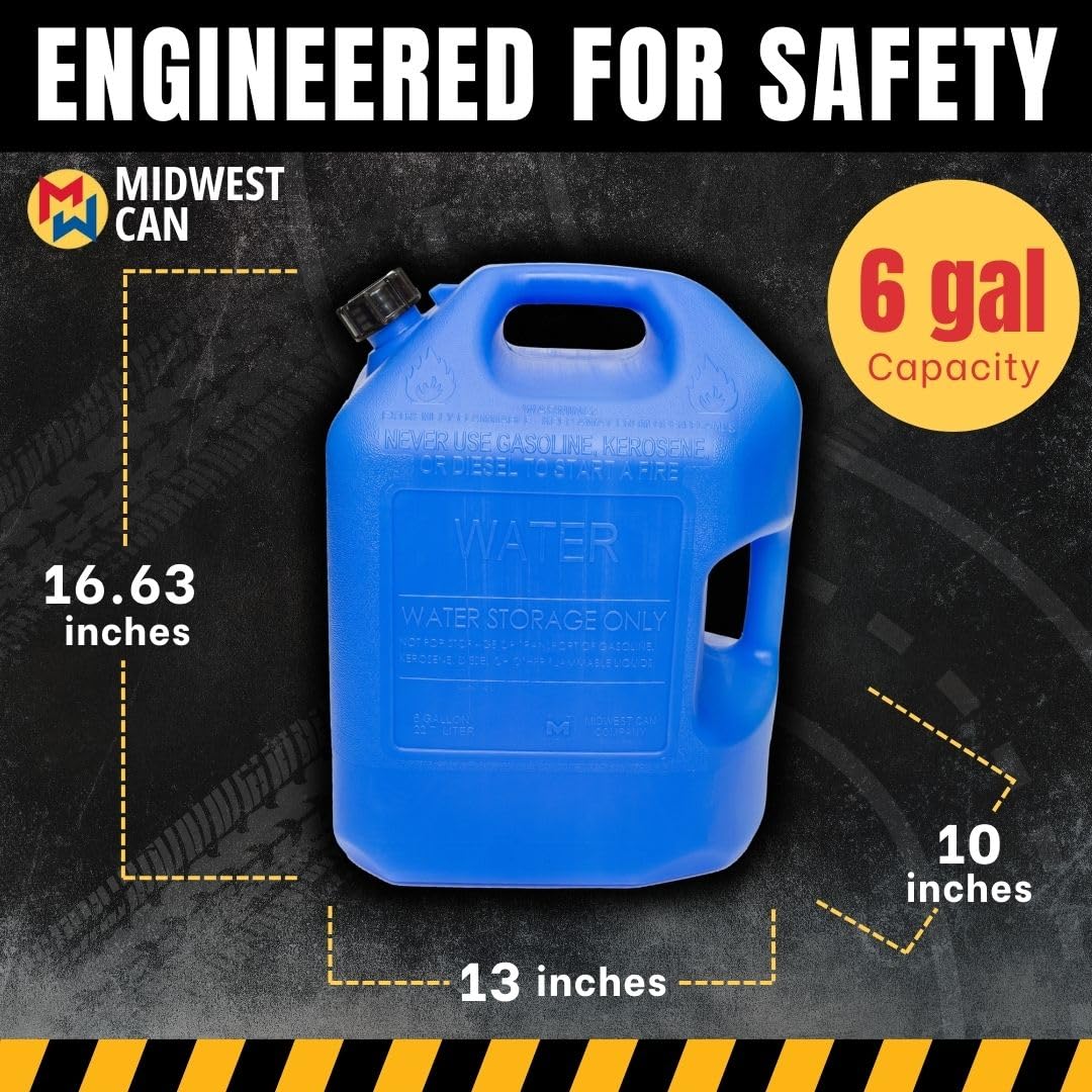 Midwest Can Company 6 Gal Blue Wtr Can 6700