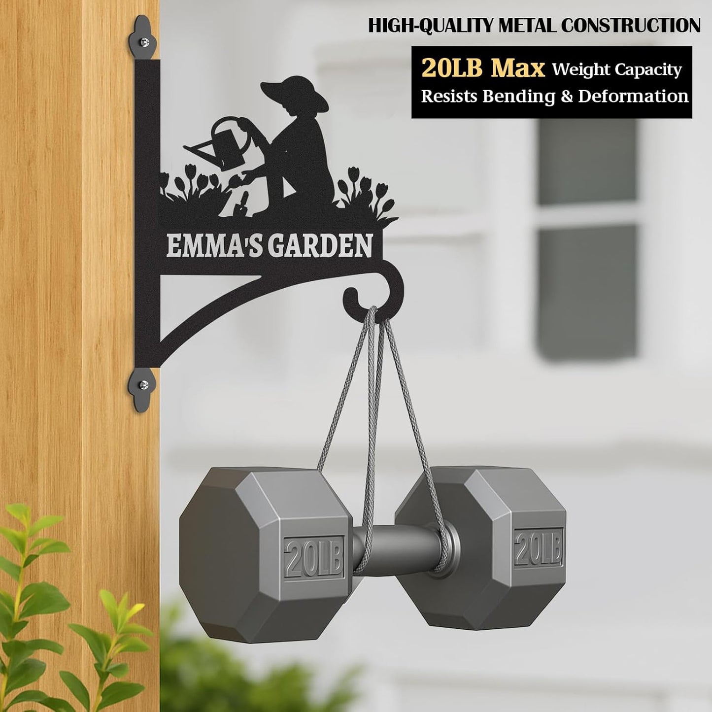 Skiennix Personalized Metal Plant Hangers - Heavy-Duty Indoor & Outdoor Wall Bracket | Perfect for Bird Feeders & Lanterns