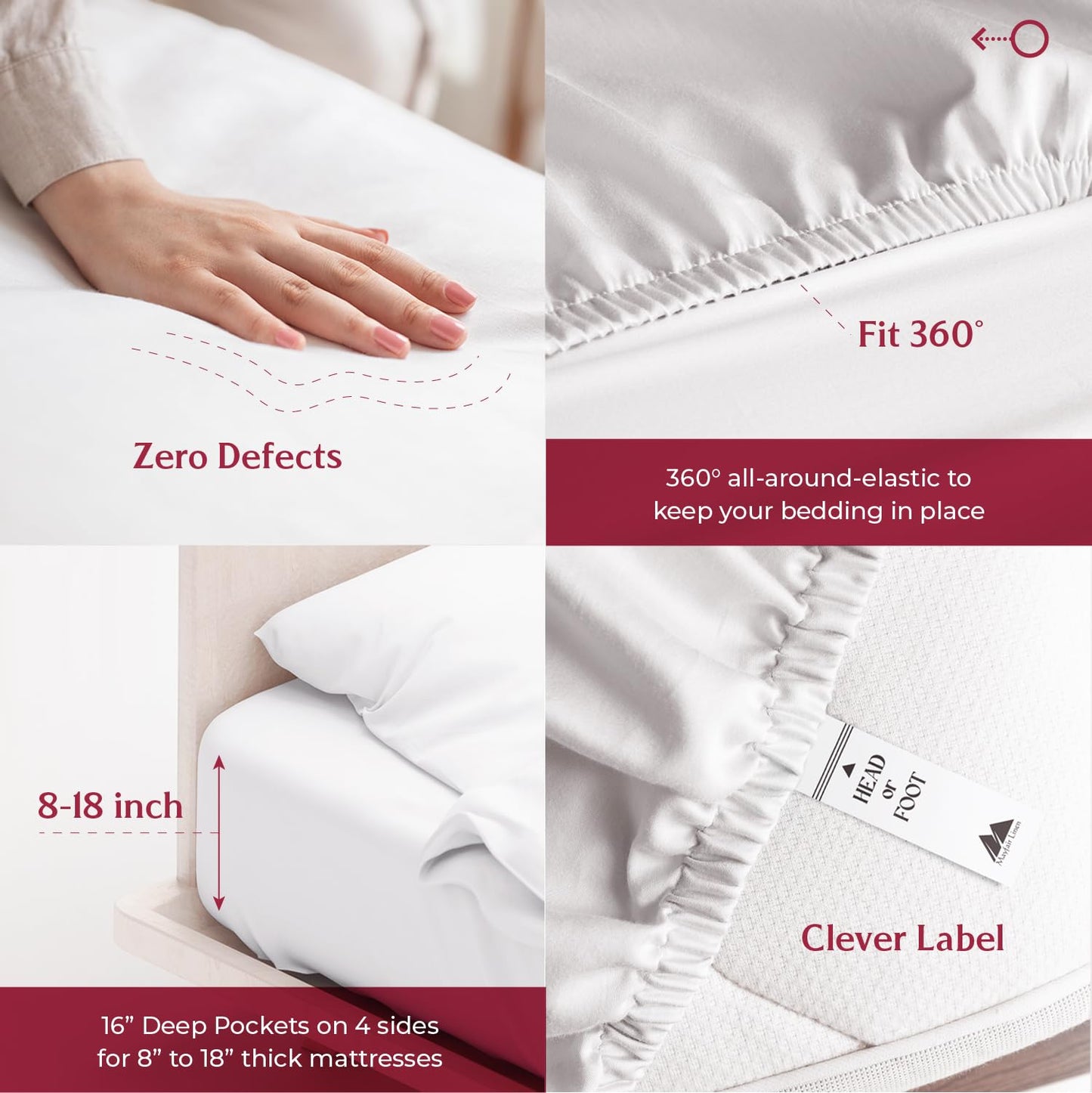 Mayfair Linen 100% Egyptian Cotton Deep Pocket King Fitted Sheet - Luxury 800 Series Tranquil Collection King Fitted Sheet Only (Sage Green), Soft Cooling Hotel Bottom Sheets, Fits Upto 18" Mattress