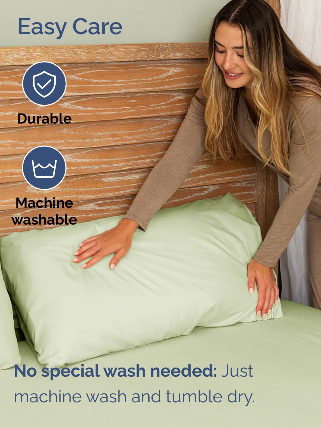 Skiennix Extra Deep Cal King Sheet Set - 6 Piece Breathable Cooling Bedding - Soft Wrinkle-Free Light Sage