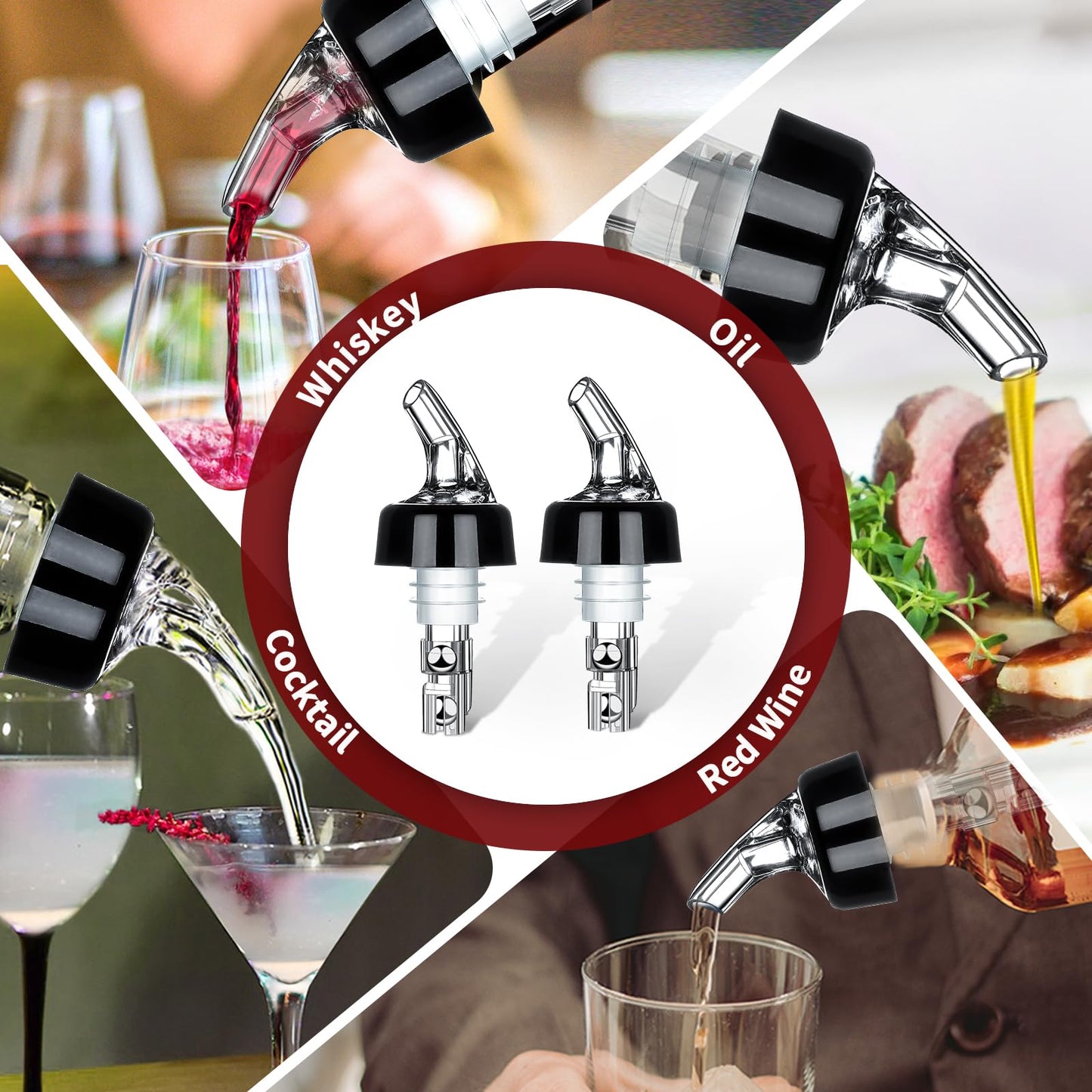 Automatic Measured Bottle Pourer - Quick Shot Spirit Measure Pourer Drinks Wine Cocktail Dispenser Home Bar Tools