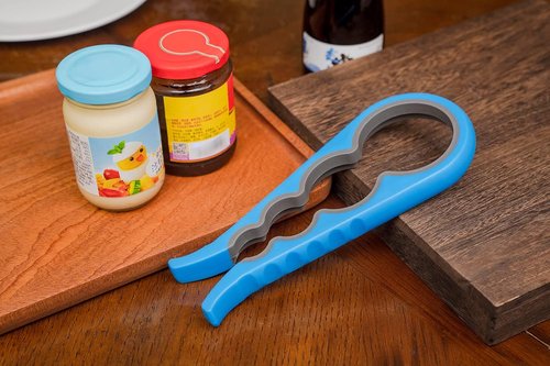 Bloss Anti-Skid Jar Opener - Effortlessly Remove Stubborn Lids & Caps | Ideal for Seniors & Small Hands - Blue