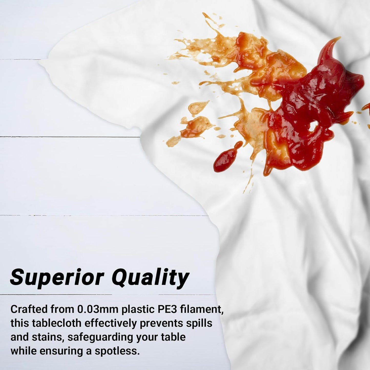 Skiennix White Plastic Tablecloths - Sturdy Disposable 54 x 108 Inches for Effortless Cleanup at Parties | Picnics & Birthdays