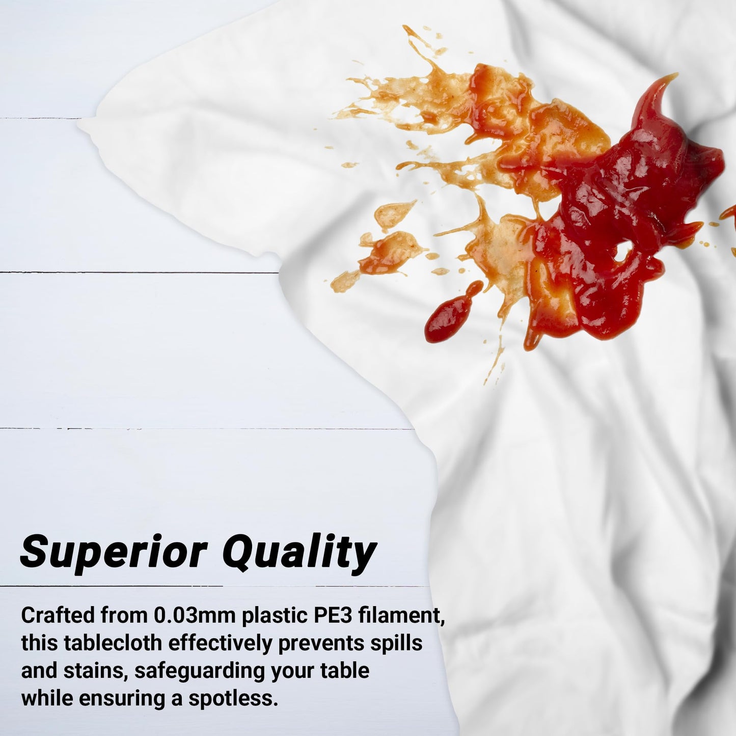 QZYL 12 Packs Disposable White Plastic Table Cloths, 54 X 108 Inches Dining Table Cloth, Plastic Tablecloths for Rectangle Tables, Quick Setup and Cleanup for Parties Picnic, Wedding and Outdoor