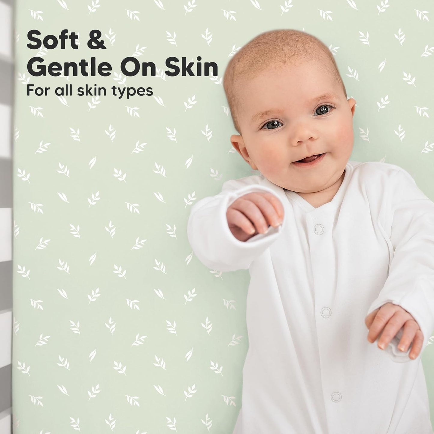 KeaBabies Organic Crib Sheets - 2-Pack Fitted Jersey Cotton Covers for Boys & Girls | Soft & Breathable (52x28, Herb)