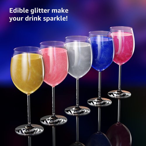 Edible Glitter,Drink Glitter Edible Dust, Edible Sparkles for Food Cupcakes,Cookies,Candy Sugar,Pops,Kosher Halal Certified Food Grade Coloring for Wines,Cocktails,Champagne,Beverages - Pink