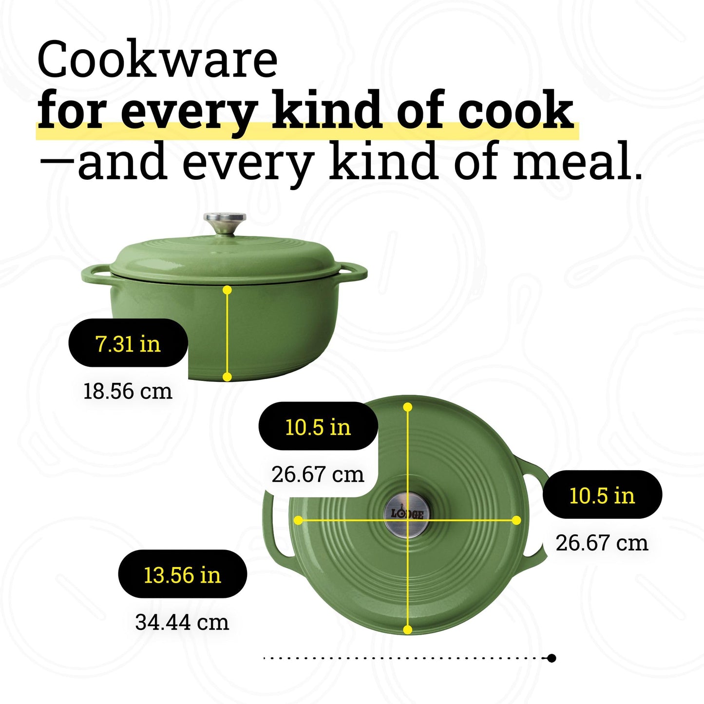 Lodge Essential Enamel Cast Iron Dutch Oven - Perfect for Bread Baking, Braising, Marinating & Slow Cooking - Features Moisture-Sealing Lid & Dual Handles - Kitchen Essentials - 6 Quarts - Spruce