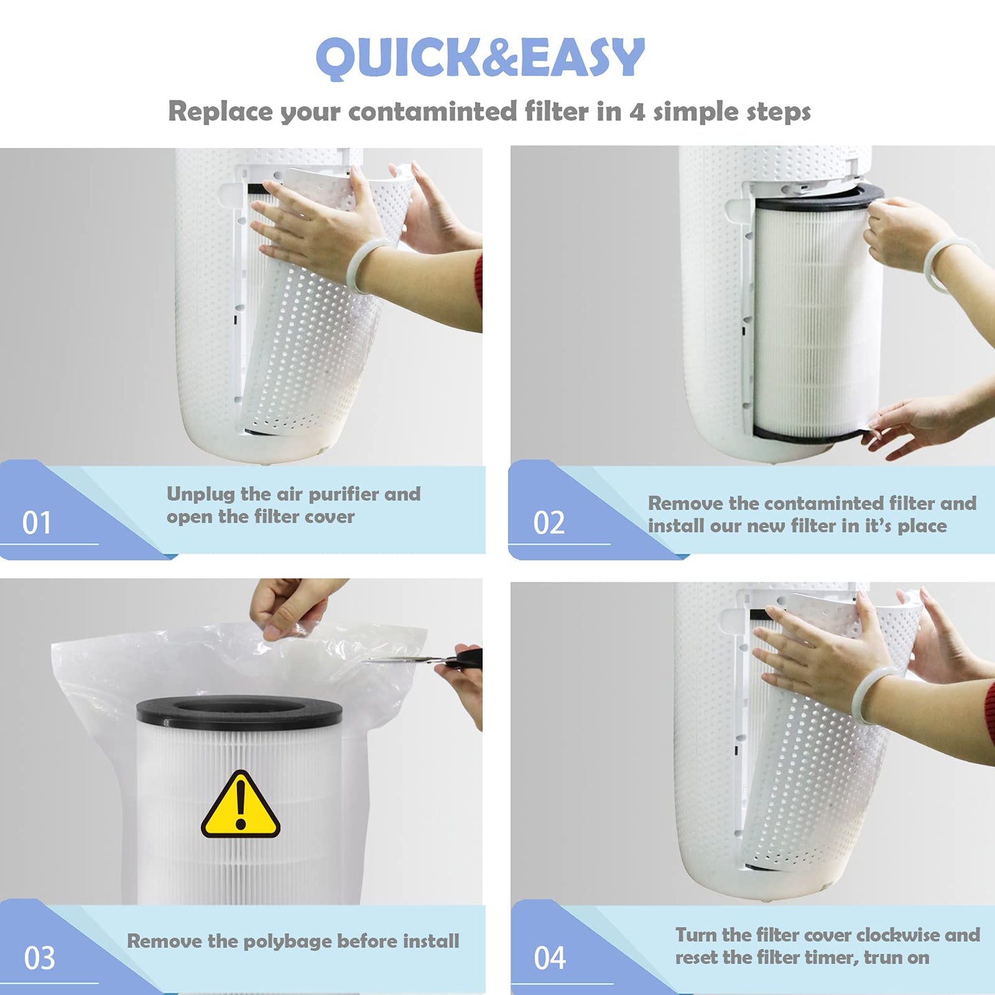 AP-T40FL Replacement Filter Compatible with Homedics Air Purifier Models# AP-T45, AP-T45WT, AP-T40, AP-T40WT, AP-T40WTAR, 1461901 (Costco Model), 2-Pack