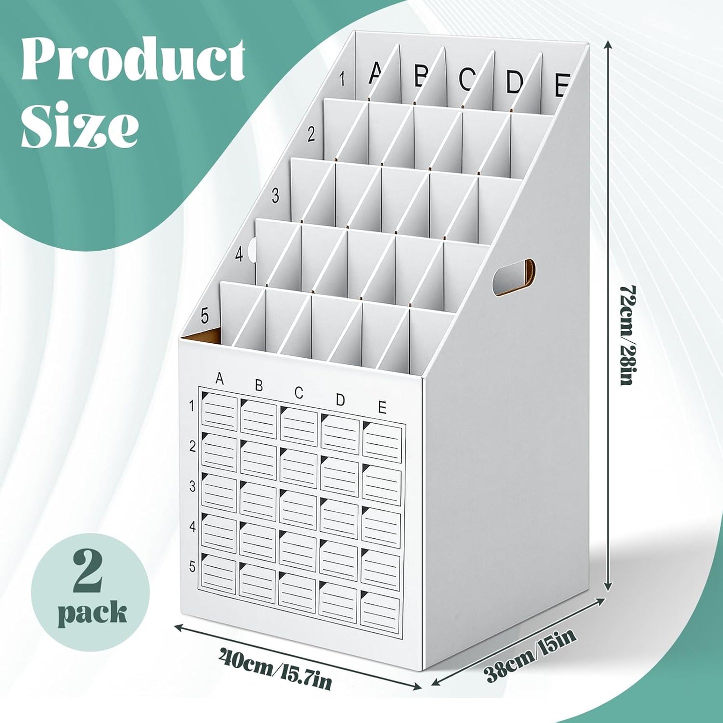 Menkxi Vertical Blueprint Storage Organizer - 25 Slot Roll File Holder with Labeling Grid | Ideal for Office & Home