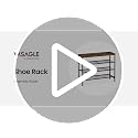 VASAGLE Rustic Brown & Ink Black 4-Tier Metal Shoe Rack - Holds 12-16 Pairs