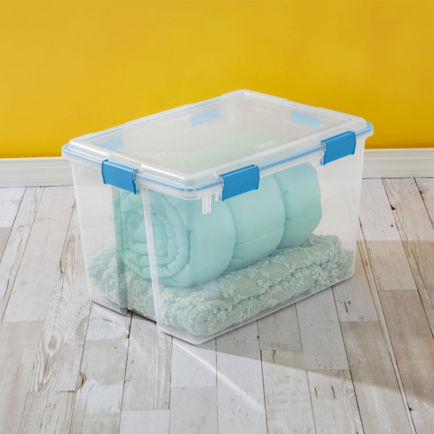 Sterilite 4-Pack Gasket Box | Weather-Resistant 80 Quart Storage Bins with Latching Lids - Heavy-Duty Organizers for Home and Office