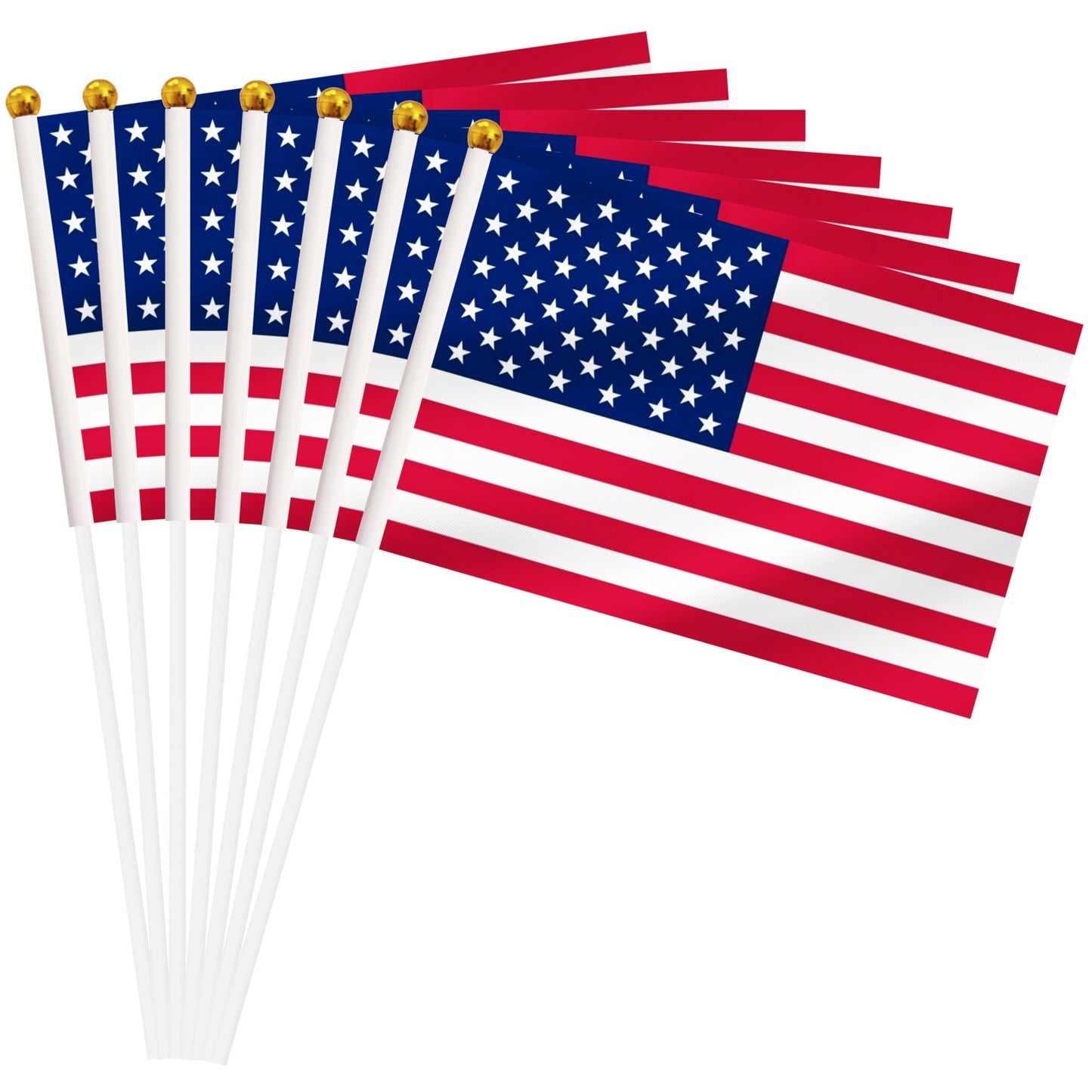 Yamiuo 50 Pack USA Mini Stick Flag, American Hand Held Small Miniature Stick Flag, National Country Flag for Party Decorations, Outdoor Decoration, Festival Events Celebration, World Cup, Sports Events, International Festival (USA)