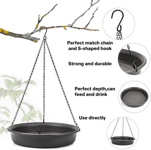 CARGEN Hanging Bird Bath & Feeder - Durable Garden Tray for Outdoor Wildlife | Perfect for Patios