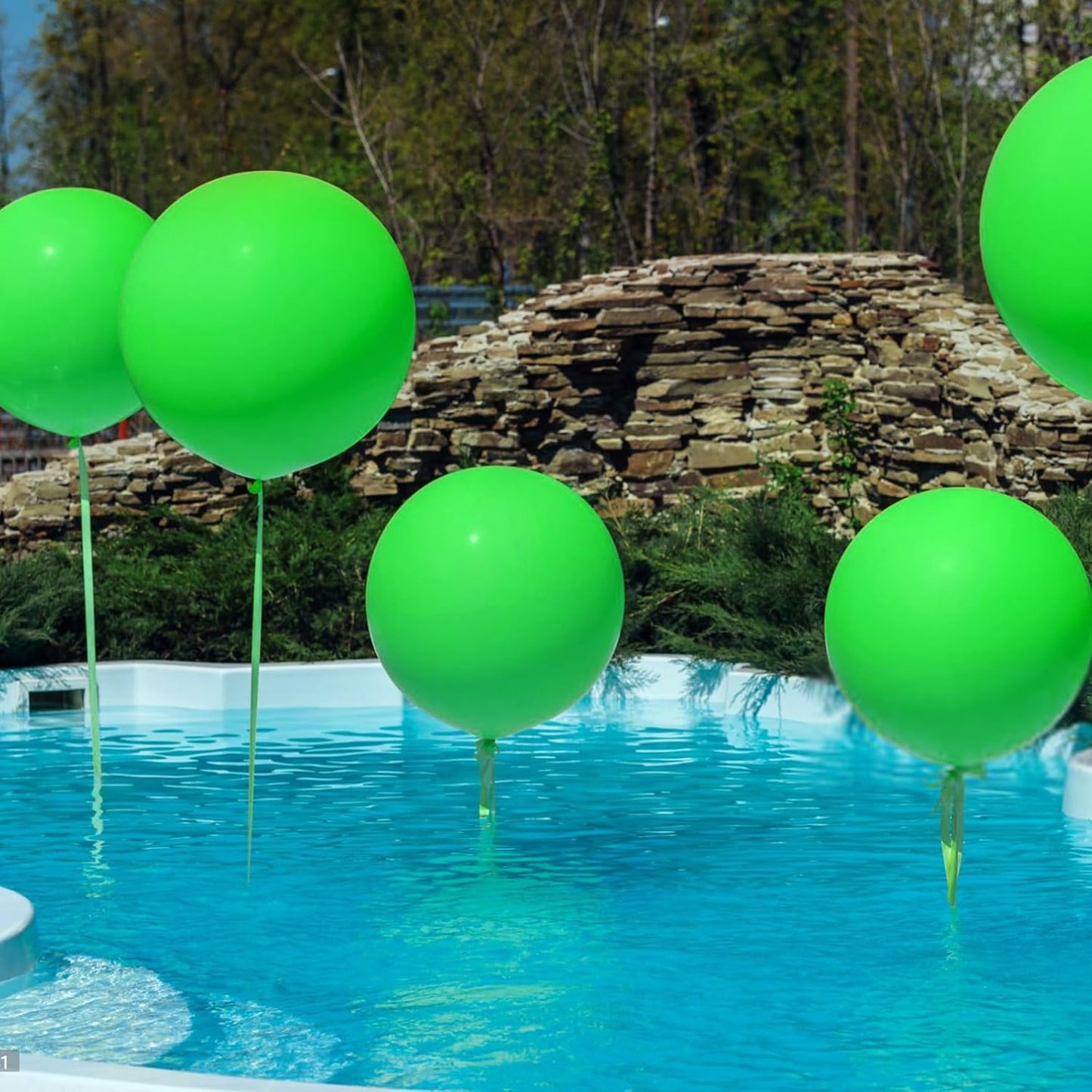 LEEZZIZZ Green Giant Balloons - 36 Inch Jumbo Latex Balloons | 9 Pack for Kids' Party & Wedding Decor