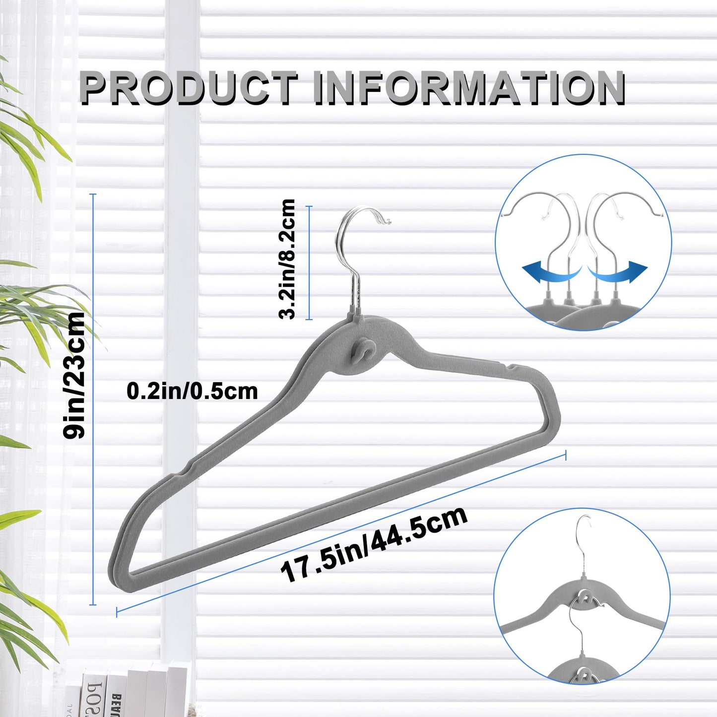 Multi-Color Velvet Hangers 50 Pack with Cascading Hooks, Non-Slip Black, Pink, White, Grey, and Purple Velvet Hangers for Clothes, Suits, and Coats