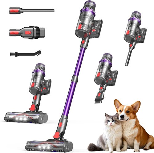 FEPPO Cordless Vacuum Cleaner - Powerful Stick Vacuum with 70-Minute Runtime | Self-Standing, Anti-Tangle Design for Home & Pet Hair