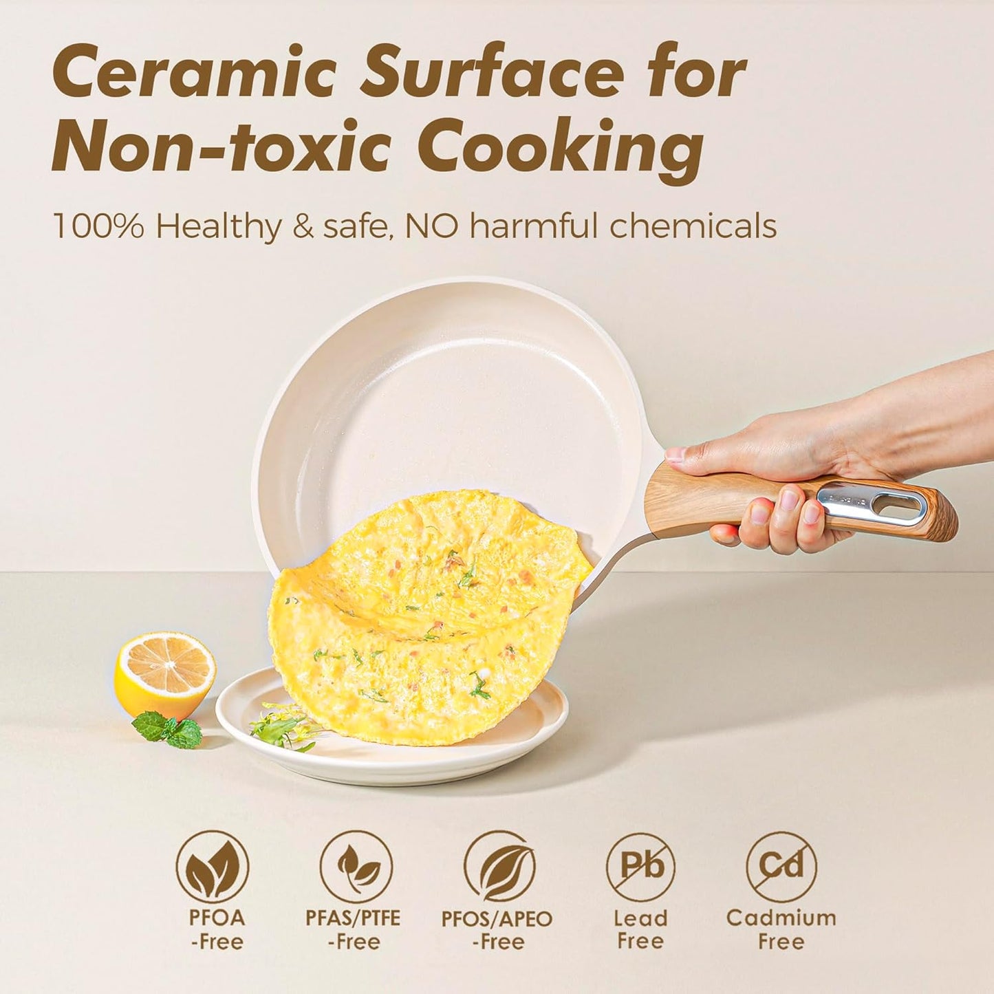 SENSARTE Nonstick Ceramic Cookware Set - 26 Pcs Healthy Induction Pots & Pans for Effortless Cooking