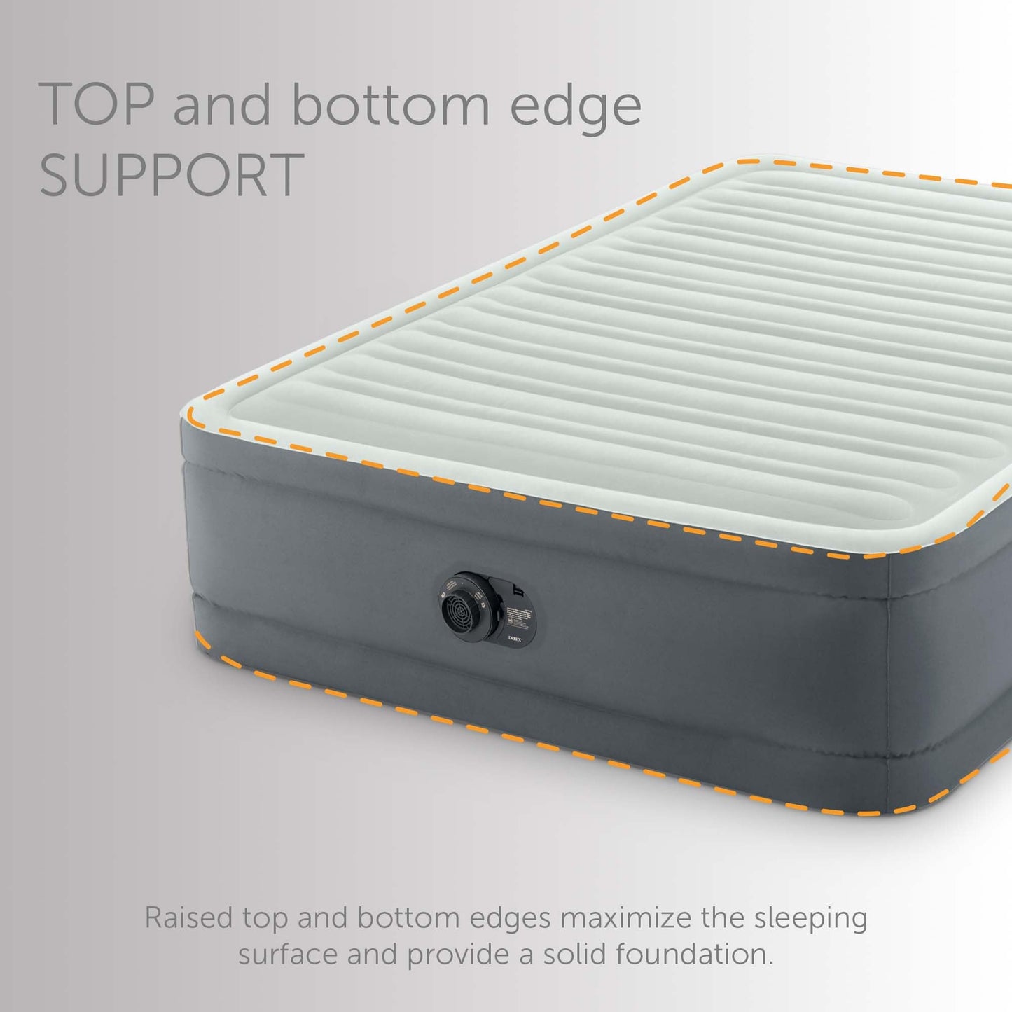 Intex PremAire I Fiber-Tech Elevated Dura Beam Technology Home Air Mattress Bed with Electric Built-in Pump, Full